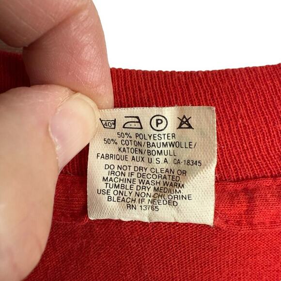 Vtg 90s NBA 1991 Chicago Bulls Eastern Champions T Shirt L Jordan Red Y2k - Picture 5 of 8